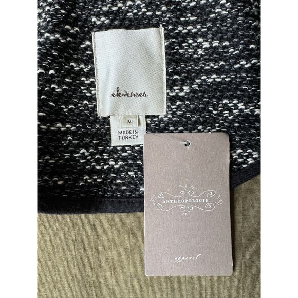 NWT Anthropologie Elevenses Black Motif Minka one button pockets Jacket medium - Picture 11 of 16